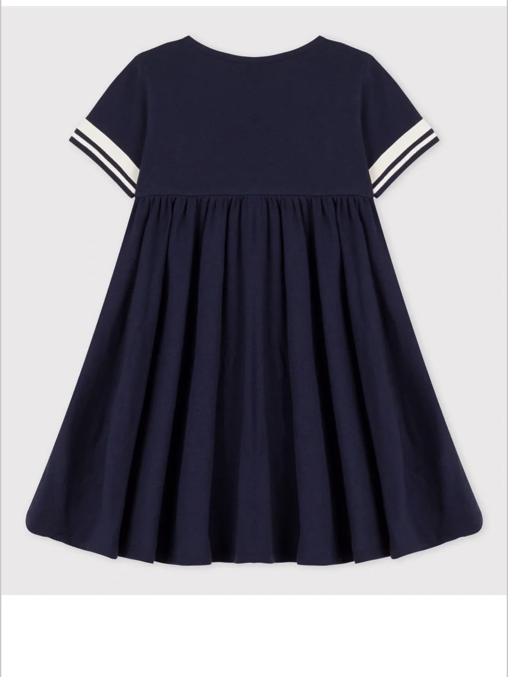 Petit Bateau Navy Dress with White Trim Organic Cotton size 5
